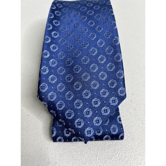 Calvin Klein Blue Floral Pattern Silk Blend Slim Designer Tie NWT - Picture 2 of 7
